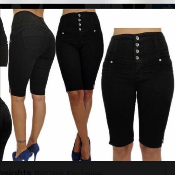 Franka Levanta Cola Black 4 Buttons Bermuda Size 3 New With Tags - Picture 1 of 2